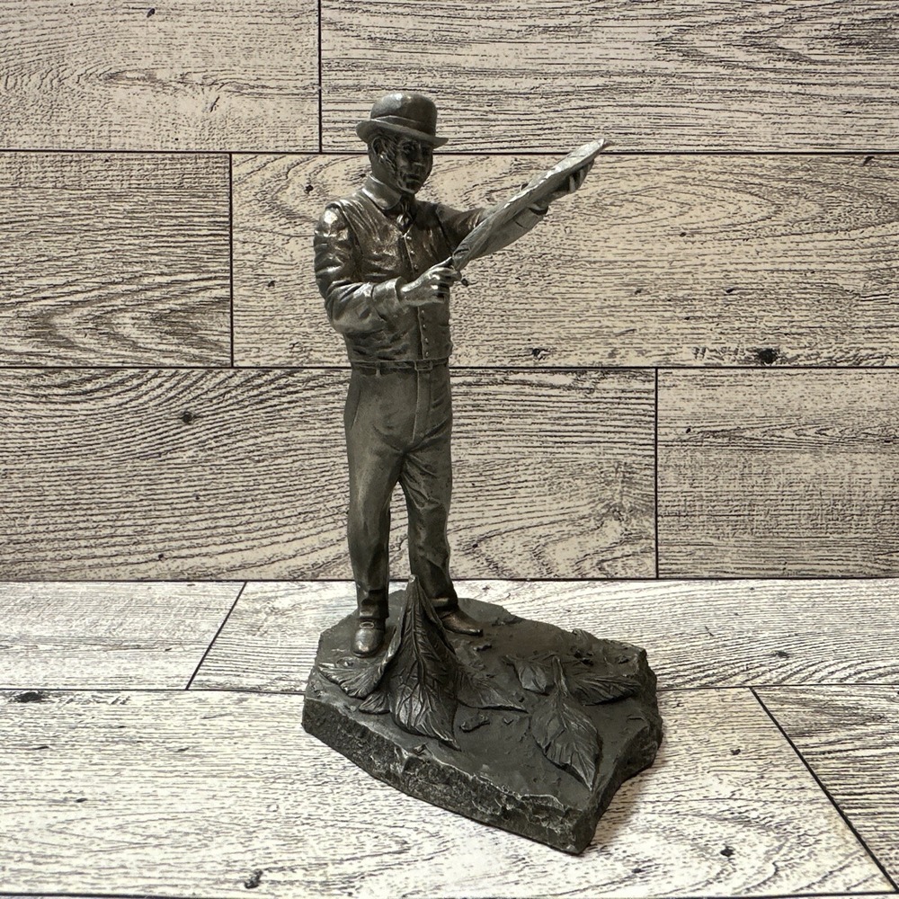 FRANKLIN MINT Fine Pewter The Tobacco Grower Ron Hinote 1978 Vintage 4" Figurine